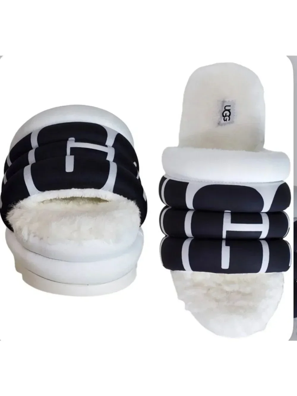 Ugg Women’s Maxi Logo Quilted Puff Platform Slides Size 9